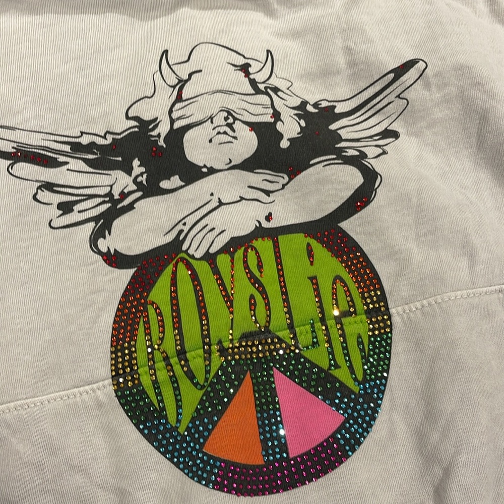 Boys lie, rhinestone hoodie cropped one size excellent condition